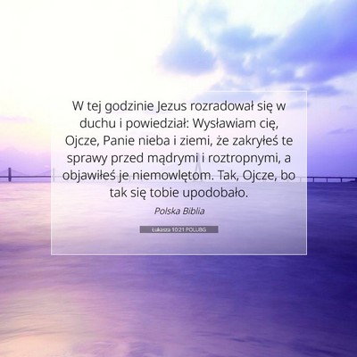 Łukasza 10:21 POLUBG Obraz Wersetu Biblijnego