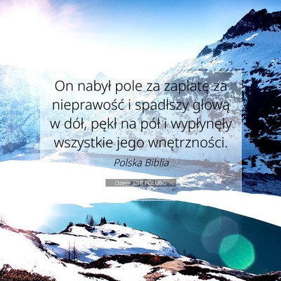 Dzieje 1:18 POLUBG Obraz Wersetu Biblijnego