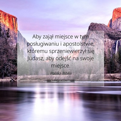 Dzieje 1:25 POLUBG Obraz Wersetu Biblijnego