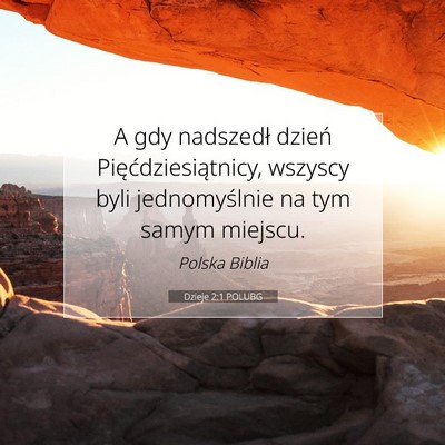 Dzieje 2:1 POLUBG Obraz Wersetu Biblijnego