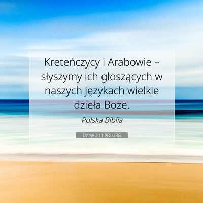 Dzieje 2:11 POLUBG Obraz Wersetu Biblijnego