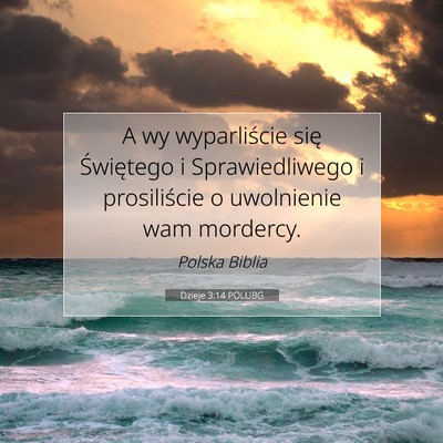 Dzieje 3:14 POLUBG Obraz Wersetu Biblijnego