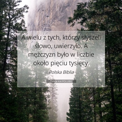 Dzieje 4:4 POLUBG Obraz Wersetu Biblijnego