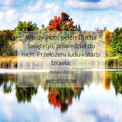 Dzieje 4:8 POLUBG Obraz Wersetu Biblijnego