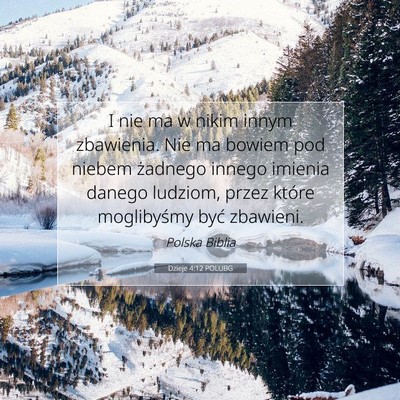 Dzieje 4:12 POLUBG Obraz Wersetu Biblijnego