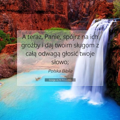 Dzieje 4:29 POLUBG Obraz Wersetu Biblijnego
