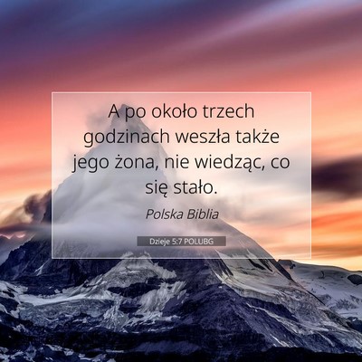 Dzieje 5:7 Werset Biblijny Wyjaśniony