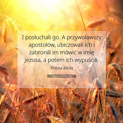 Dzieje 5:40 POLUBG Obraz Wersetu Biblijnego