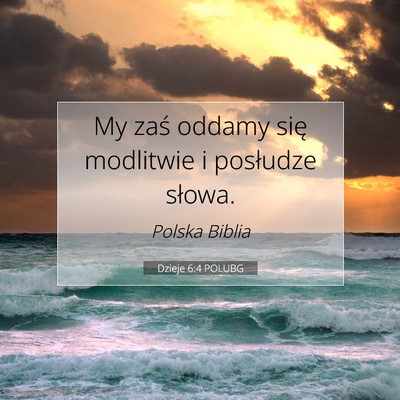Dzieje 6:4 POLUBG Obraz Wersetu Biblijnego