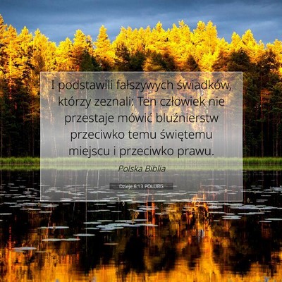 Dzieje 6:13 POLUBG Obraz Wersetu Biblijnego