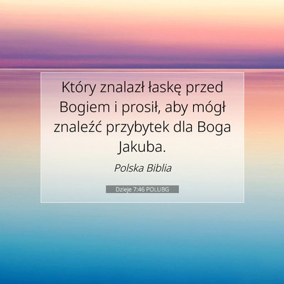 Dzieje 7:46 POLUBG Obraz Wersetu Biblijnego