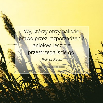 Dzieje 7:53 POLUBG Obraz Wersetu Biblijnego
