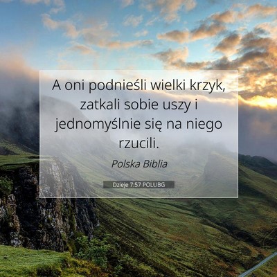 Dzieje 7:57 POLUBG Obraz Wersetu Biblijnego