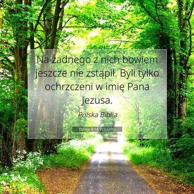 Dzieje 8:16 POLUBG Obraz Wersetu Biblijnego