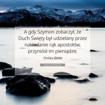 Dzieje 8:18 POLUBG Obraz Wersetu Biblijnego
