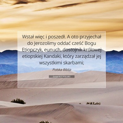 Dzieje 8:27 POLUBG Obraz Wersetu Biblijnego