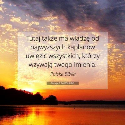 Dzieje 9:14 POLUBG Obraz Wersetu Biblijnego