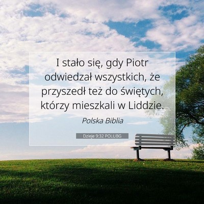 Dzieje 9:32 POLUBG Obraz Wersetu Biblijnego