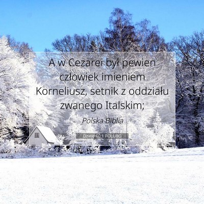 Dzieje 10:1 POLUBG Obraz Wersetu Biblijnego