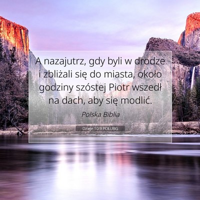 Dzieje 10:9 POLUBG Obraz Wersetu Biblijnego