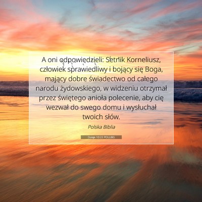 Dzieje 10:22 POLUBG Obraz Wersetu Biblijnego