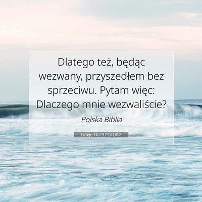 Dzieje 10:29 POLUBG Obraz Wersetu Biblijnego