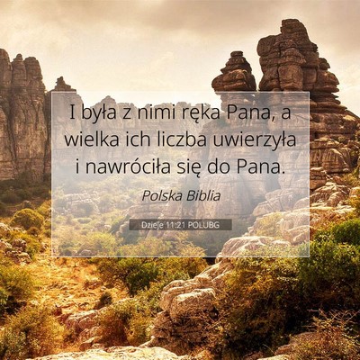 Dzieje 11:21 POLUBG Obraz Wersetu Biblijnego