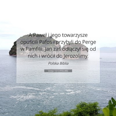 Dzieje 13:13 POLUBG Obraz Wersetu Biblijnego