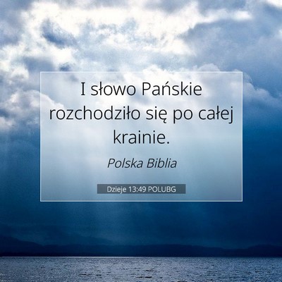 Dzieje 13:49 POLUBG Obraz Wersetu Biblijnego