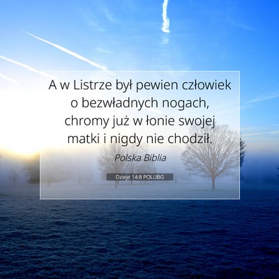 Dzieje 14:8 POLUBG Obraz Wersetu Biblijnego