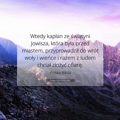 Dzieje 14:13 POLUBG Obraz Wersetu Biblijnego