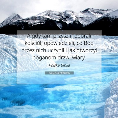 Dzieje 14:27 POLUBG Obraz Wersetu Biblijnego