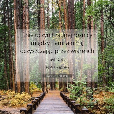 Dzieje 15:9 POLUBG Obraz Wersetu Biblijnego