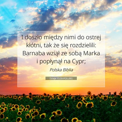 Dzieje 15:39 POLUBG Obraz Wersetu Biblijnego