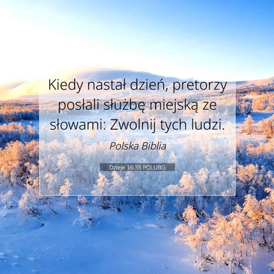 Dzieje 16:35 POLUBG Obraz Wersetu Biblijnego