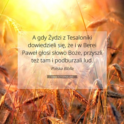 Dzieje 17:13 Werset Biblijny Wyjaśniony