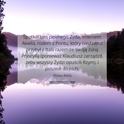 Dzieje 18:2 POLUBG Obraz Wersetu Biblijnego