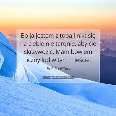 Dzieje 18:10 POLUBG Obraz Wersetu Biblijnego