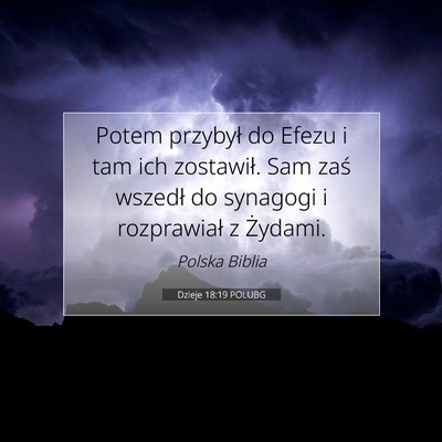 Dzieje 18:19 POLUBG Obraz Wersetu Biblijnego