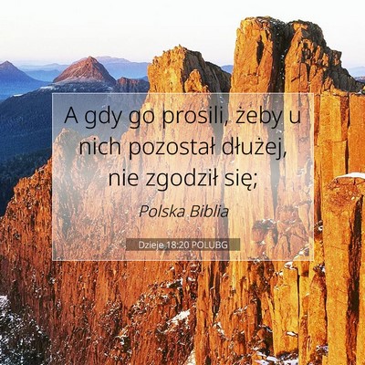 Dzieje 18:20 POLUBG Obraz Wersetu Biblijnego