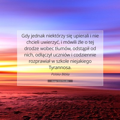 Dzieje 19:9 POLUBG Obraz Wersetu Biblijnego