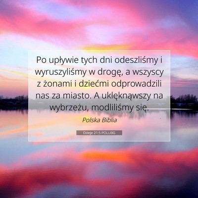 Dzieje 21:5 POLUBG Obraz Wersetu Biblijnego