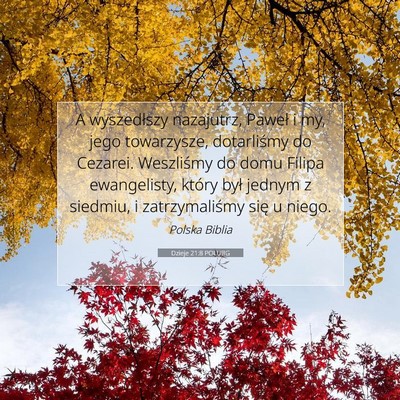 Dzieje 21:8 POLUBG Obraz Wersetu Biblijnego