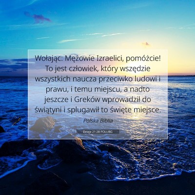 Dzieje 21:28 POLUBG Obraz Wersetu Biblijnego