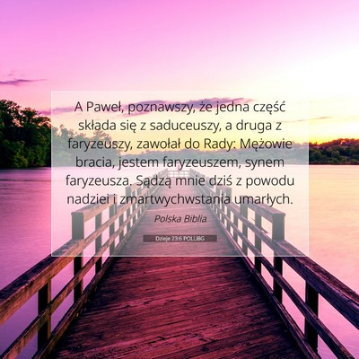 Dzieje 23:6 POLUBG Obraz Wersetu Biblijnego