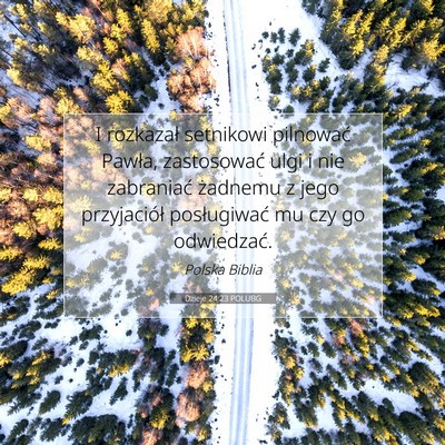 Dzieje 24:23 POLUBG Obraz Wersetu Biblijnego