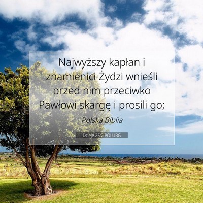 Dzieje 25:2 POLUBG Obraz Wersetu Biblijnego
