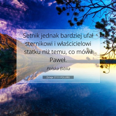 Dzieje 27:11 POLUBG Obraz Wersetu Biblijnego