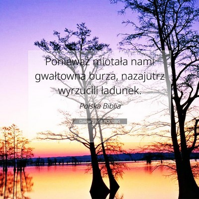 Dzieje 27:18 POLUBG Obraz Wersetu Biblijnego
