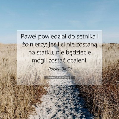 Dzieje 27:31 POLUBG Obraz Wersetu Biblijnego